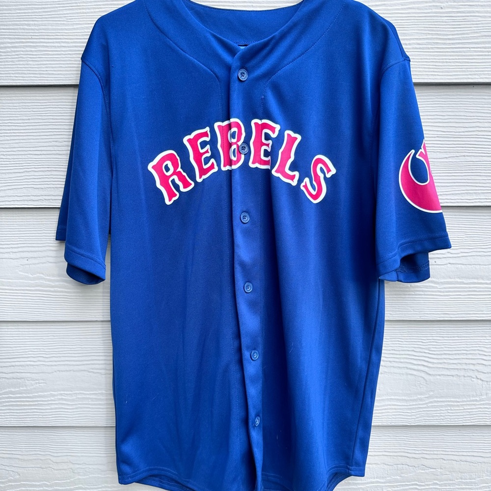 Star Wars Baseball Rebels Jersey 77 Luke Skywalker Baseball Jersey Adult M C27 - Picture 5 of 8